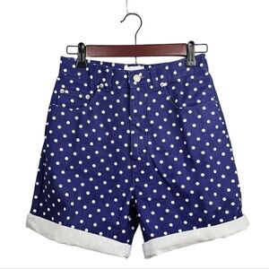 SOSTANZA High Waisted Vintage 80s Shorts Polka-dot Navy/White Womens‎ Size 7